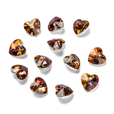 Electroplate Glass Charms X-G030V10mm-001CP-1