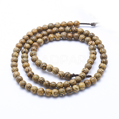 Natural Wenge Wood Beads Strands X-WOOD-P011-05-8mm-1