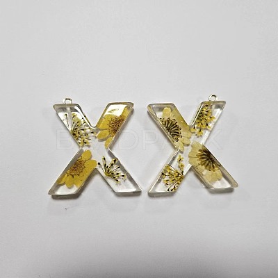 Transparent Epoxy Resin Pendants CRES-YW0002-12X-1