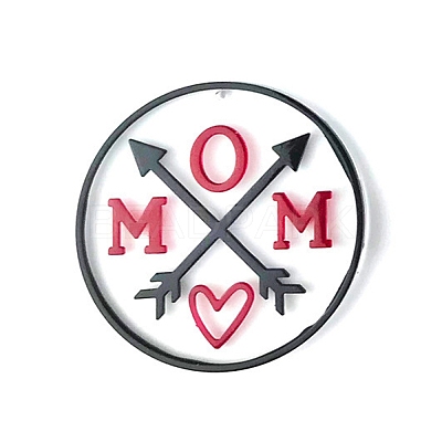 DIY Mother's Day Theme Flat Round Pendant Silicone Molds LS-SIMO-H010-02G-1