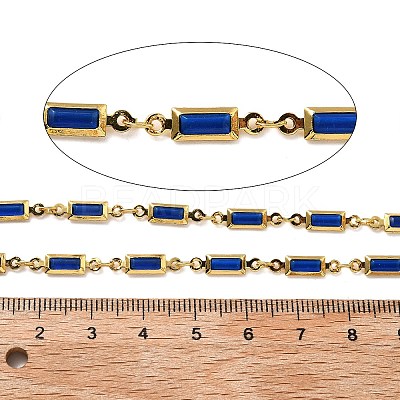 Brass Glass Rectangle Link Chains CHC-R001-01G-01-1