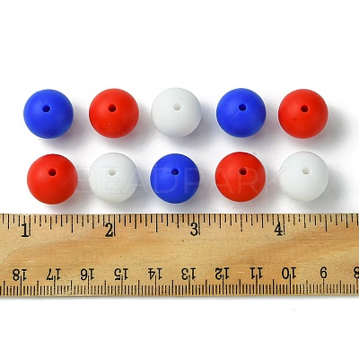 30Pcs 3 Colors Silicone Beads Round Rubber Bead 15MM Loose Spacer Beads for DIY Supplies Jewelry Keychain Making SIL-FS0001-01B-1