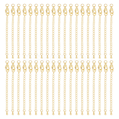 24 Sets Long-Lasting Plated Brass Chain Extender KK-UN0002-51-1