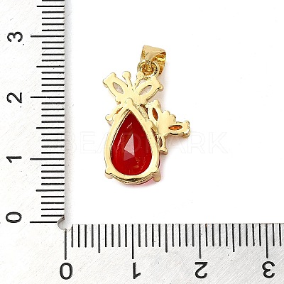 Rack Plating Brass Micro Pave Cubic Zirconia Pendants KK-P241-18G-04-1