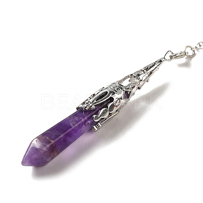 Natural Amethyst Dowsing Pendulum Big Pendants G-H285-06P-04-1