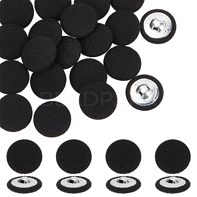 20Pcs Cloth with Aluminum Base Buttons BUTT-NB0001-77D-1