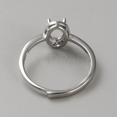 Sterling Silver Open Cuff Ring Findings STER-WH0061-21B-1