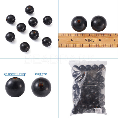 Natural Wood Beads WOOD-TA0001-38-LF-1