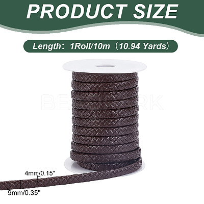 10M 8-Ply PU Leather Braided Cord WL-WH0014-01B-1