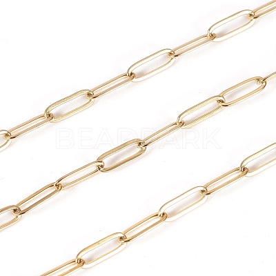 3.28 Feet Ion Plating(IP) 304 Stainless Steel Paperclip Chains X-STAS-K209-07G-1