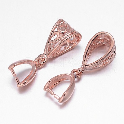 Filigree Rack Plating Brass Pendant Pinch Bails KK-E738-19-1