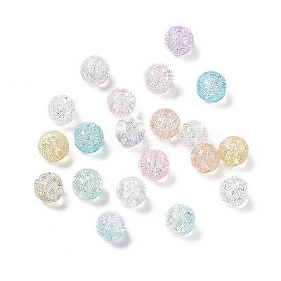 Transparent Crackle Glass Beads GLAA-P029-01-1