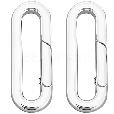 2Pcs 925 Sterling Silver Spring Gate Rings STER-SC0001-60-1