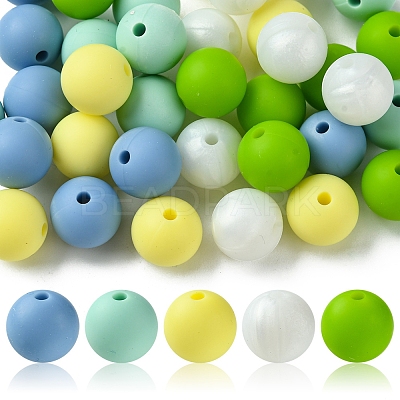 35Pcs Food Grade Eco-Friendly Silicone Focal Beads SIL-FS0001-22E-1