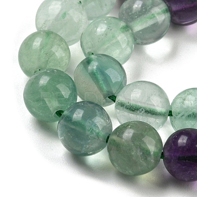 Natural Rainbow Fluorite Bead Strands G-P255-01-8mm-1