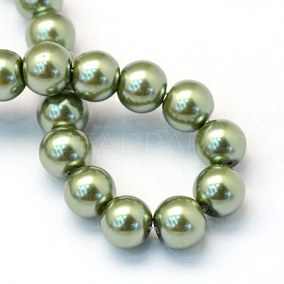 Baking Paint Glass Pearl Bead Strands X-HY-Q003-3mm-49-1