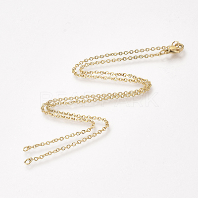 304 Stainless Steel Cable Chain Necklace Making STAS-T040-PJ209-2-40-1