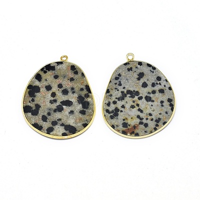 Natural Dalmatian Jasper Pendants G-E526-09E-1