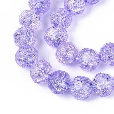 Transparent Crackle Glass Beads Strands GLAA-N053-8mm-05-1
