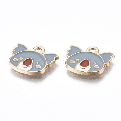 Light Gold Plated Alloy Enamel Charms X-ENAM-T009-79A-RS-1