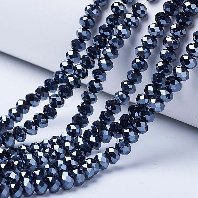 Electroplate Glass Beads Strands EGLA-A044-P8mm-A18-1
