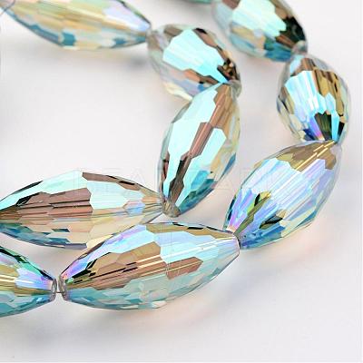 Electroplate Glass and Glass Bead Strands EGLA-K004-B-1