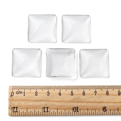 Transparent Glass Square Cabochons GGLA-A001-25mm-1