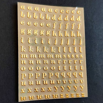 Self Adhesive Alloy Stickers LETT-PW0001-07B-G-1
