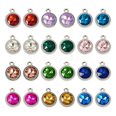 24Pcs 12 Colors K5 Glass Pendants FIND-TA0007-92P-1