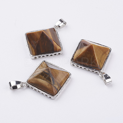 Natural Tiger Eye Pendants G-E442-02D-1