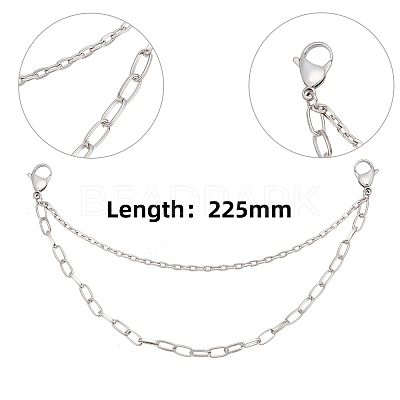 Iron Shoe Decoration Double Strand Paperclip & Cable Chain FIND-PH01455-1