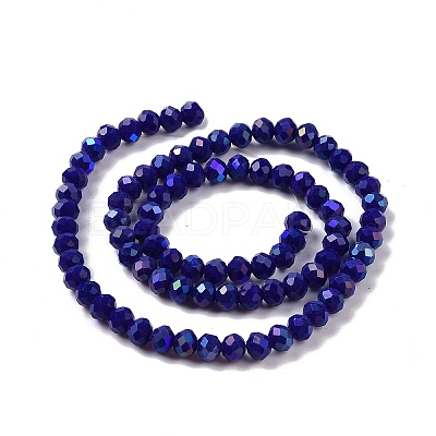 Electroplate Opaque Solid Color Glass Beads Strands X1-EGLA-A034-P8mm-L12-1
