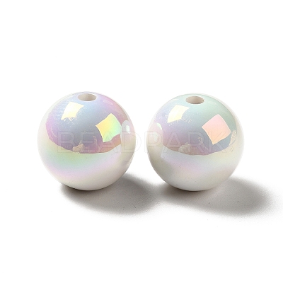 UV Plating Rainbow Iridescent Acrylic Beads LS-X-PACR-D070-01F-1