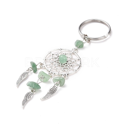 Natural Chip Green Aventurine Keychain KEYC-JKC00119-04-1