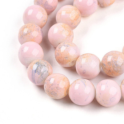 Baking Paint Glass Beads Strands DGLA-N003-10mm-C01-1