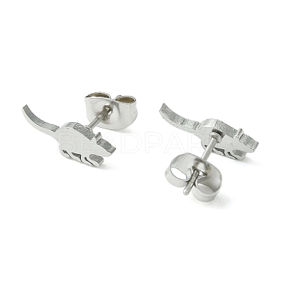 Non-Tarnish Cute Little Animal Theme 304 Stainless Steel Stud Earrings EJEW-B041-03I-P-1