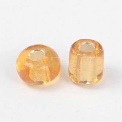 6/0 Round Silver Lined Round Hole Glass Seed Beads X-SEED-A005-4mm-22B-1