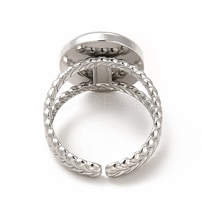 Non-Tarnish 304 Stainless Steel Open Cuff Ring Settings X-RJEW-B027-29P-1