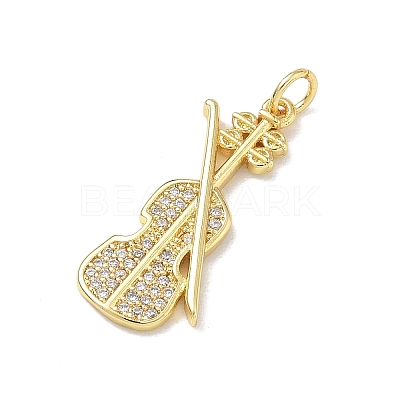 Brass Micro Pave Clear Cubic Zirconia Pendants KK-D289-01G-09-1
