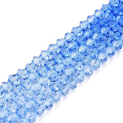 Gradient Color Baking Paint Glass Bead Strands DGLA-A039-T6mm-A020-1