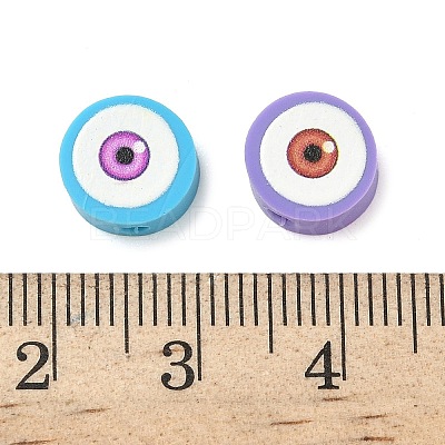 Printed Handmade Polymer Clay Beads CLAY-I016-06-1