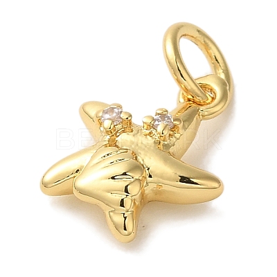 Rack Plating Brass Micro Pave Cubic Zirconia Pendants KK-U027-09-01G-1