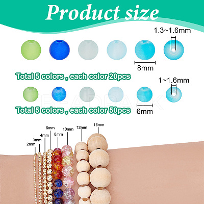 350Pcs 10 Styles Baking Paint Transparent Glass Beads GLAA-PH0004-60-1