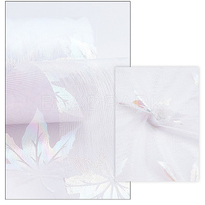 Autumn Theme Maple Leaf Pattern Organza Ribbon OCOR-WH0057-11A-1