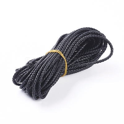 Round Folded Bolo Braided Imitation Leather Cord LC-G008-B01-1