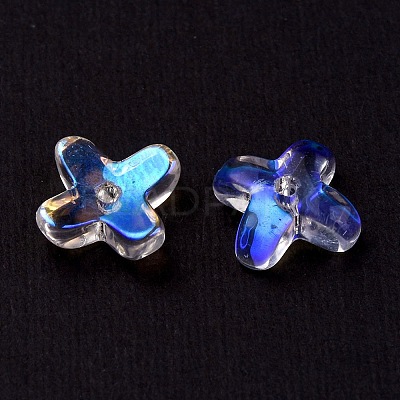 Transparent Spray Painted Glass Beads GLAA-YW0003-10-1