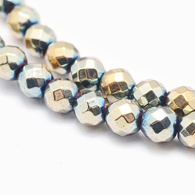 Electroplate Non-magnetic Synthetic Hematite Beads Strands G-L486-A-19-1