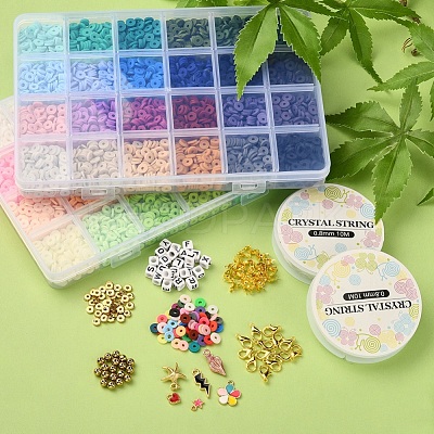DIY Heishi Surfer Bracelet Making Kit DIY-YW0005-86-1