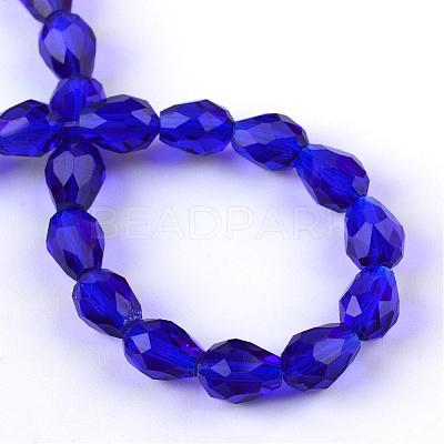Transparent Glass Bead Strands GLAA-R024-6x8mm-01-1