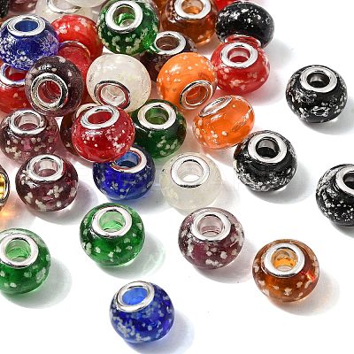 Glow In The Dark Handmade Luminous Style Lampwork Large Hole European Beads LPDL-R007-02-1